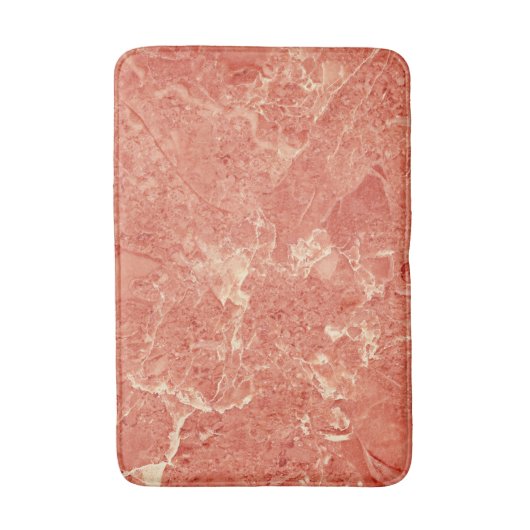 Coral Red Marble Texture Badematte (Vorderseite Vertikal)