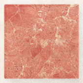 Coral Red Marble Texture Glasuntersetzer (Vorderseite)