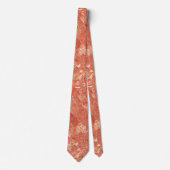 Coral Red Marble Texture Krawatte (Vorderseite)