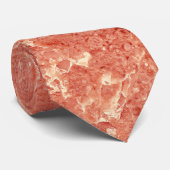 Coral Red Marble Texture Krawatte (Gerollt)