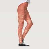 Coral Red Marble Texture Leggings (Rechts)