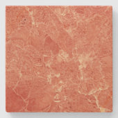 Coral Red Marble Texture Steinuntersetzer (Vorderseite)