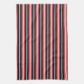 Coral Red Navy Blue White Stripes Geschirrtuch (Vertikal)