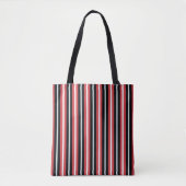 Coral Red Navy Blue White Stripes Tasche (Vorderseite)