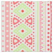 Coral Red Pink Lime Green Aztec Zigzag Muster Stoff (Nahaufnahme)