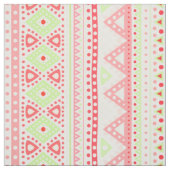 Coral Red Pink Lime Green Aztec Zigzag Muster Stoff (Muster)