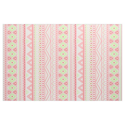 Coral Red Pink Lime Green Aztec Zigzag Muster Stoff (Fat Quarter (45,7 x 55,9 cm))