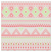 Coral Red Pink Lime Green Aztec Zigzag Muster Stoff (Nahaufnahme)