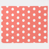 Coral Red Polka Dots Muster Fleecedecke (Vorderseite (Horizontal))