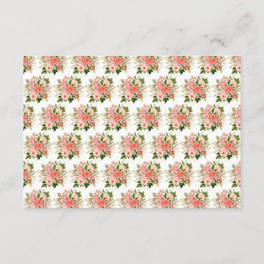 Coral Red Roses with Foliage Begleitkarte (Rückseite)