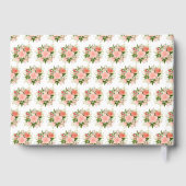 Coral Red Roses with Foliage Birthday Gästebuch (Rückseite)