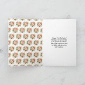 Coral Red Roses with Foliage Birthday Karte (Innenseite)