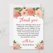 Coral Red Roses with Foliage Dankeskarte (Vorderseite)