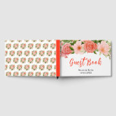 Coral Red Roses with Foliage Gästebuch (Voll)