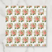 Coral Red Roses with Foliage Geschenkanhänger (Rückseite)