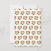 Coral Red Roses with Foliage RSVP Karte (Rückseite)