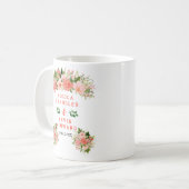 Coral Red Roses with Foliage Wedding Kaffeetasse (Vorderseite Links)