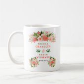 Coral Red Roses with Foliage Wedding Kaffeetasse (Links)