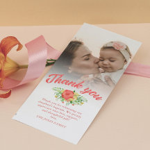 Coral Red Spring Bouquet Taufe Danke Foto