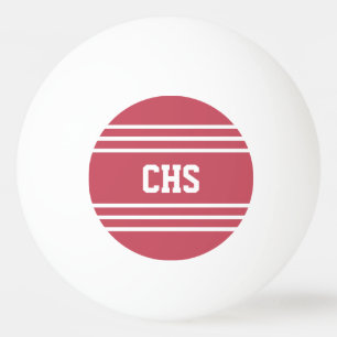 Coral Red Stripes kundenspezifische Monogramm-Kuge Tischtennisball