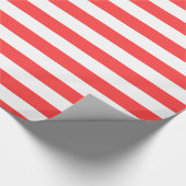 Coral Red White XL Streifen Muster Geschenkpapier (Ecke)