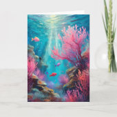 Coral Reef Abstrakt Ocean Moderne Kunst Karte (Vorderseite)