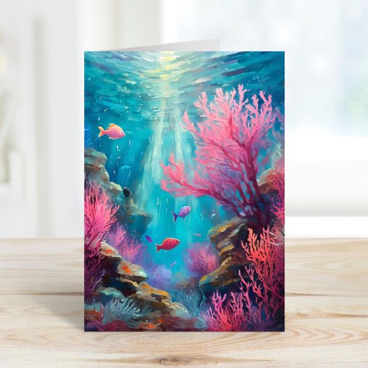 Coral Reef Abstrakt Ocean Moderne Kunst Karte
