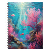 Coral Reef Abstrakt Ocean Moderne Kunst Notizblock (Vorderseite)