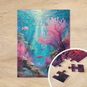 Coral Reef Abstrakt Ocean Moderne Kunst Puzzle