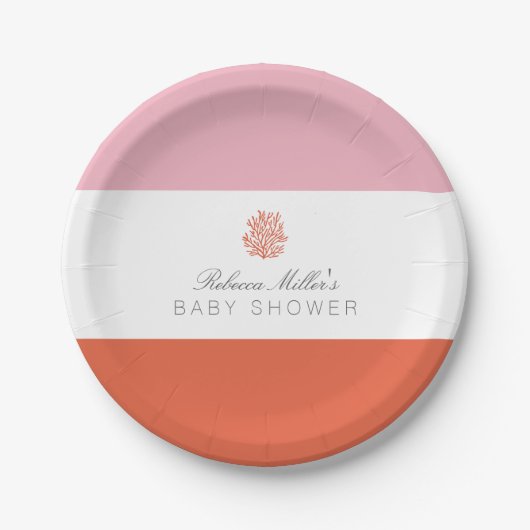 Coral Reef Baby Dusche Pappteller (Vorderseite)