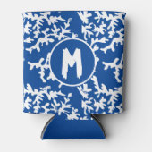 Coral Reef Blue White Personalisiert Dosenkühler (Vorderseite)