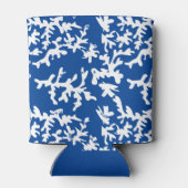 Coral Reef Blue White Personalisiert Dosenkühler (Rückseite)