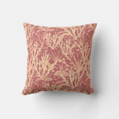 Coral Reef Cream and Pink on Burgundy Kissen (Rückseite)
