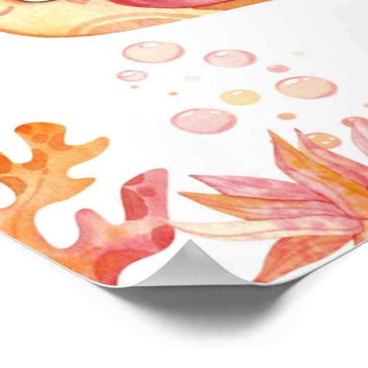 Coral Reef Dreams Fish anpassbar Poster (Ecke)