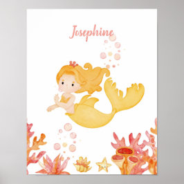 Coral Reef Dreams Mermaid individuell anpassbar Poster