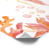 Coral Reef Dreams Quellyfish personalisierbar Poster (Ecke)