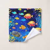 Coral Reef Fish Art Badhandtuch Set (Waschlappen)