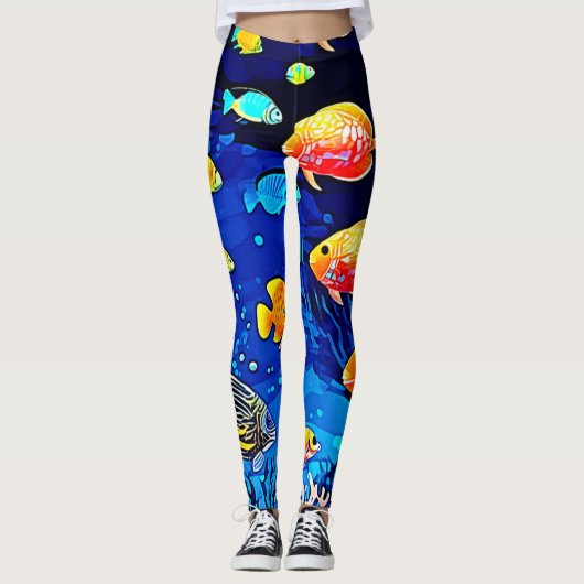 Coral Reef Fish Art Leggings (Vorderseite)