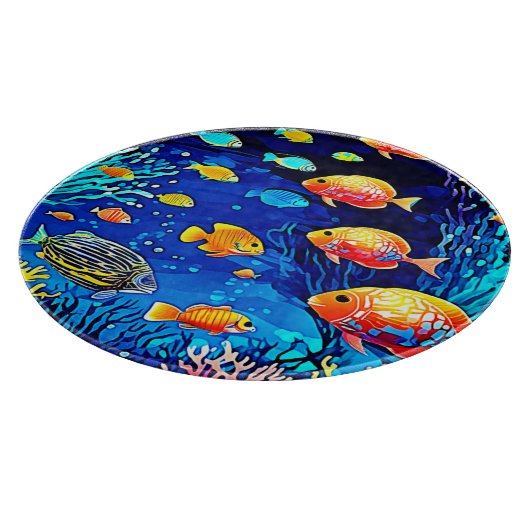 Coral Reef Fish Art Schneidebrett (Ecke)