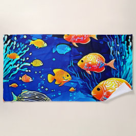 Coral Reef Fish Art Strandtuch