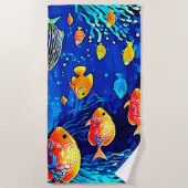 Coral Reef Fish Art Strandtuch (Vorderseite)