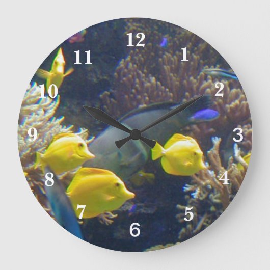 Coral Reef Fish Große Wanduhr (Vorderseite)