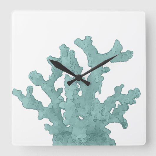 Coral Reef Foto Block Quadratische Wanduhr (Vorderseite)