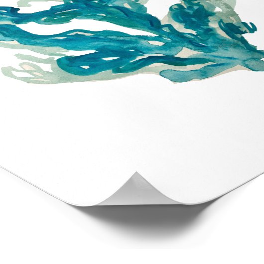 Coral Reef Gemälde Türkis Beach Decke Kunst Poster (Ecke)