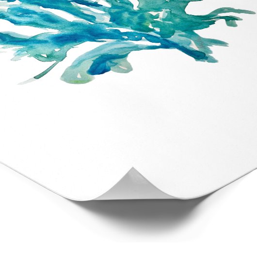 Coral Reef Gemälde Türkis Beach Decke Kunst Poster (Ecke)