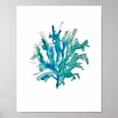 Coral Reef Gemälde Türkis Beach Decke Kunst Poster (Vorne)