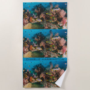 Coral Reef individuelle Name Strandtuch