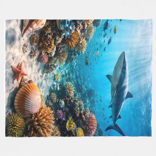 Coral reef large fleece blanket (Vorderseite (Horizontal))