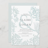 Coral Reef Light Türkise Blue Beach Wedding Einladung (Vorne/Hinten)