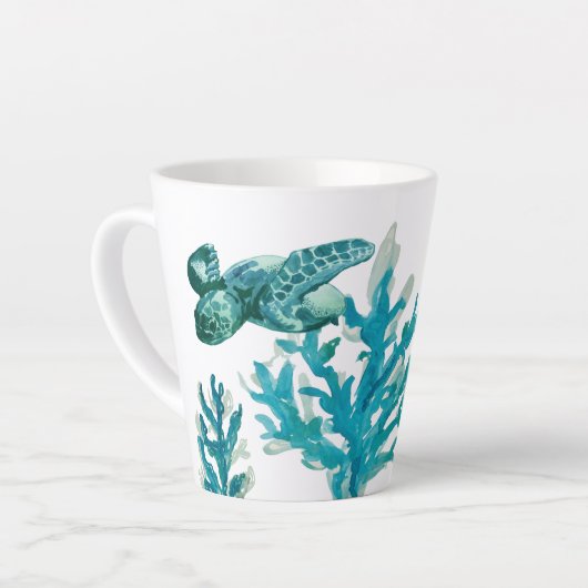 Coral Reef Malerei Sea Turtle Beach Ocean Tasse (Linke Ecke)
